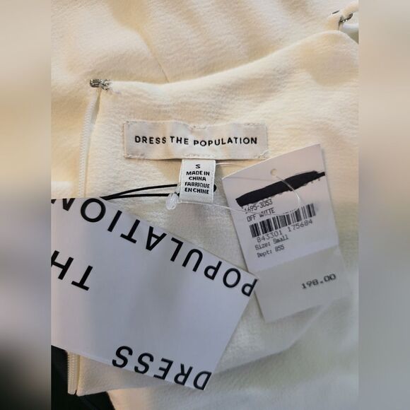 Dress The Population Rory Midi Dress Fringe NWT size Small White - Picture 6 of 6